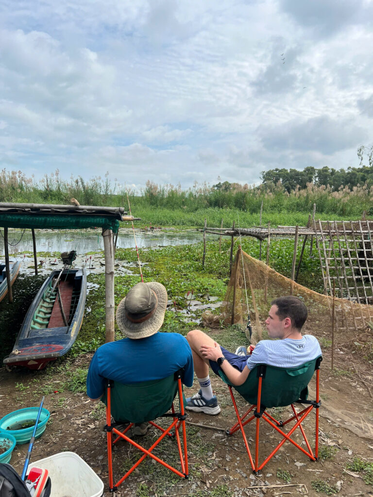Relax and cast your fishing line in the natural ponds and lakes of the Mekong Delta.