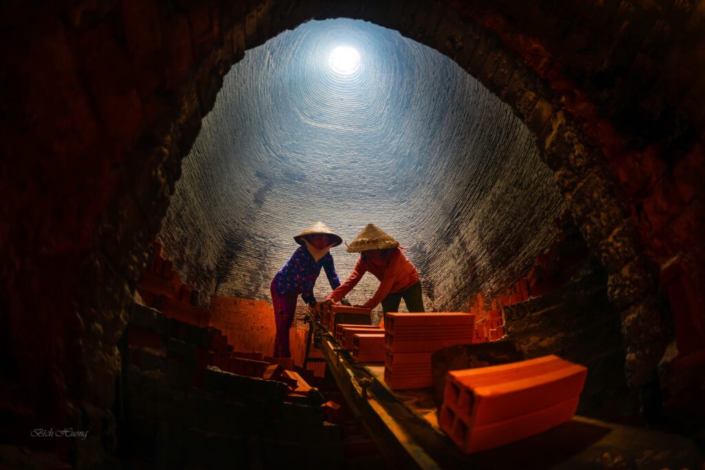 The traditional brick kilns, Viet Nam
