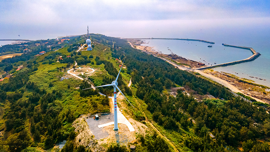 Wind turbines on Bach Long Vy Island, Hai Phong City.