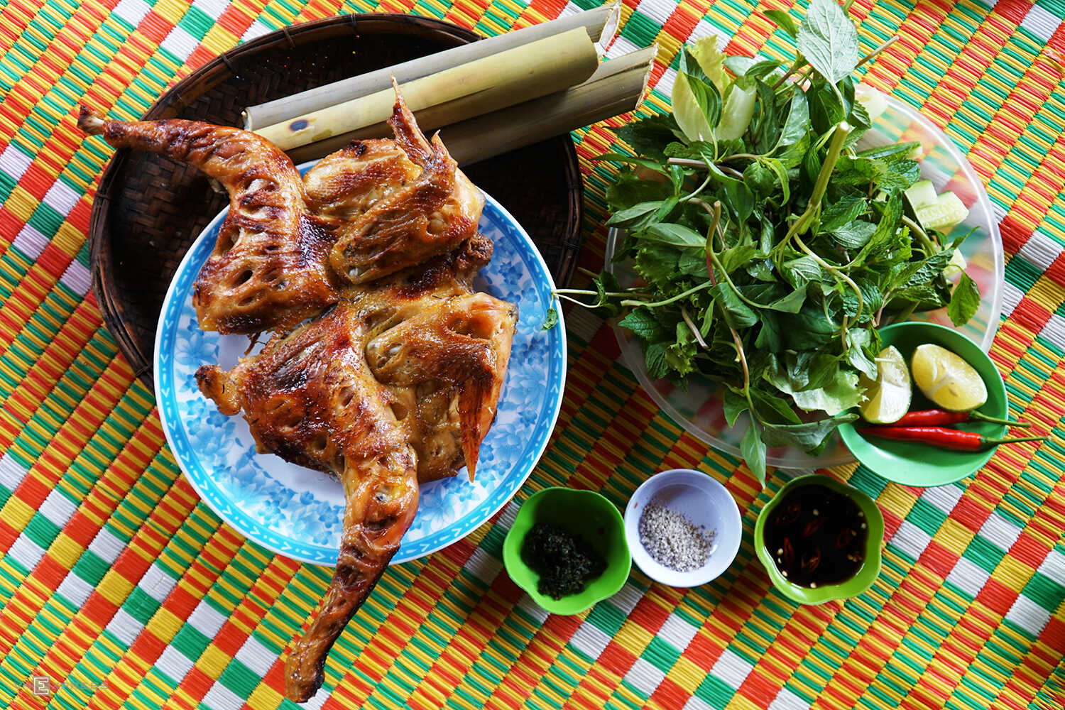 Cơm Lam (sticky rice cooked in bamboo tubes)