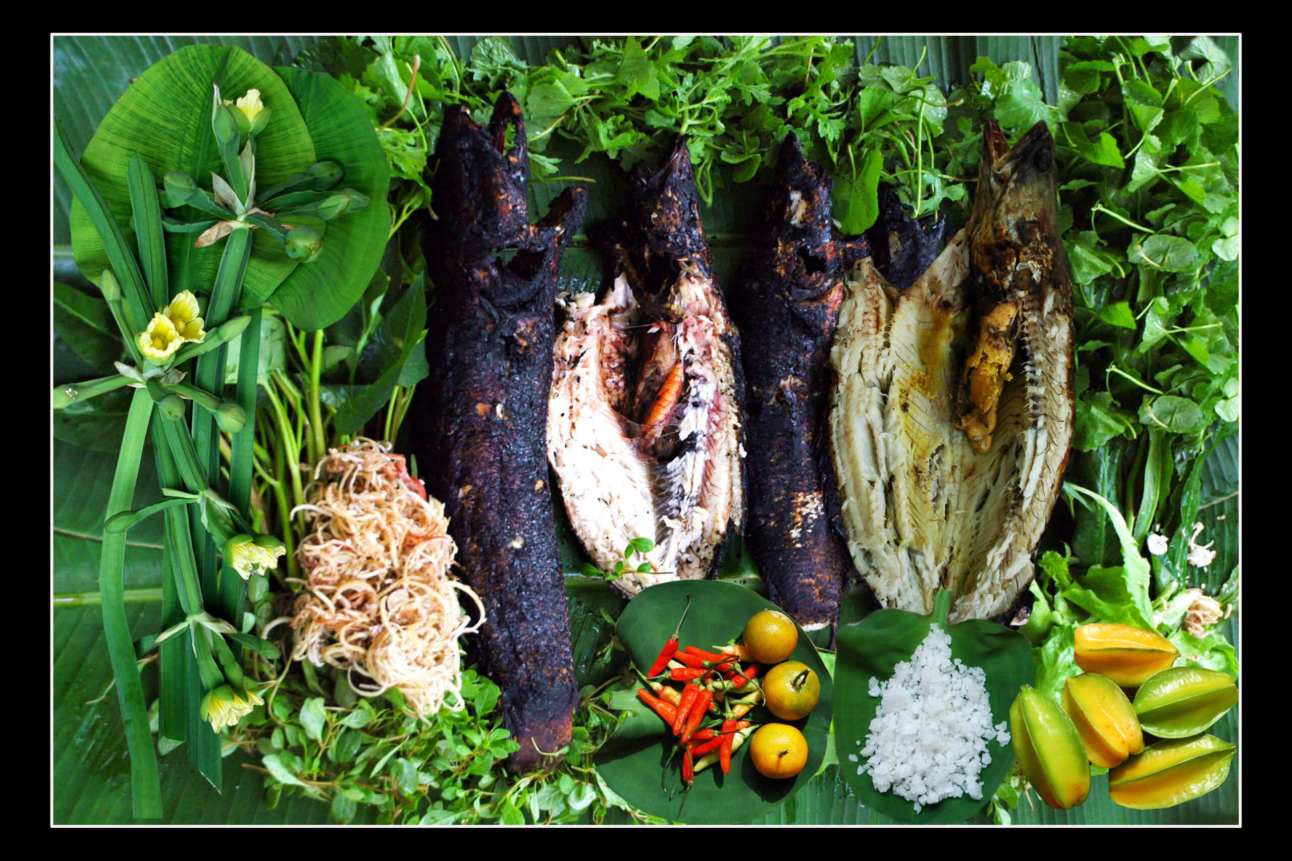 Grilled Snakehead Fish in Straw