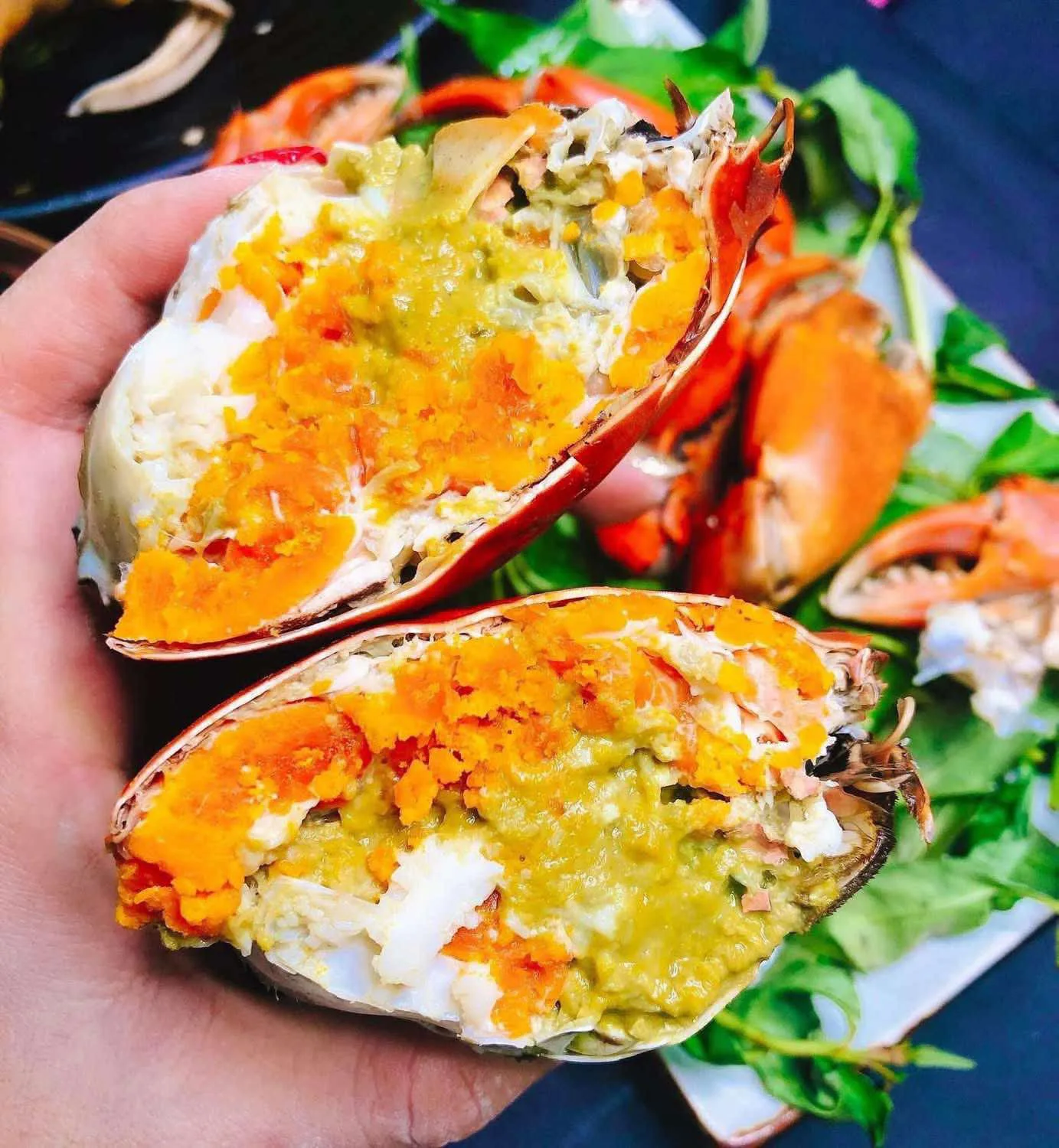 Roe-filled mud crabs from Can Gio