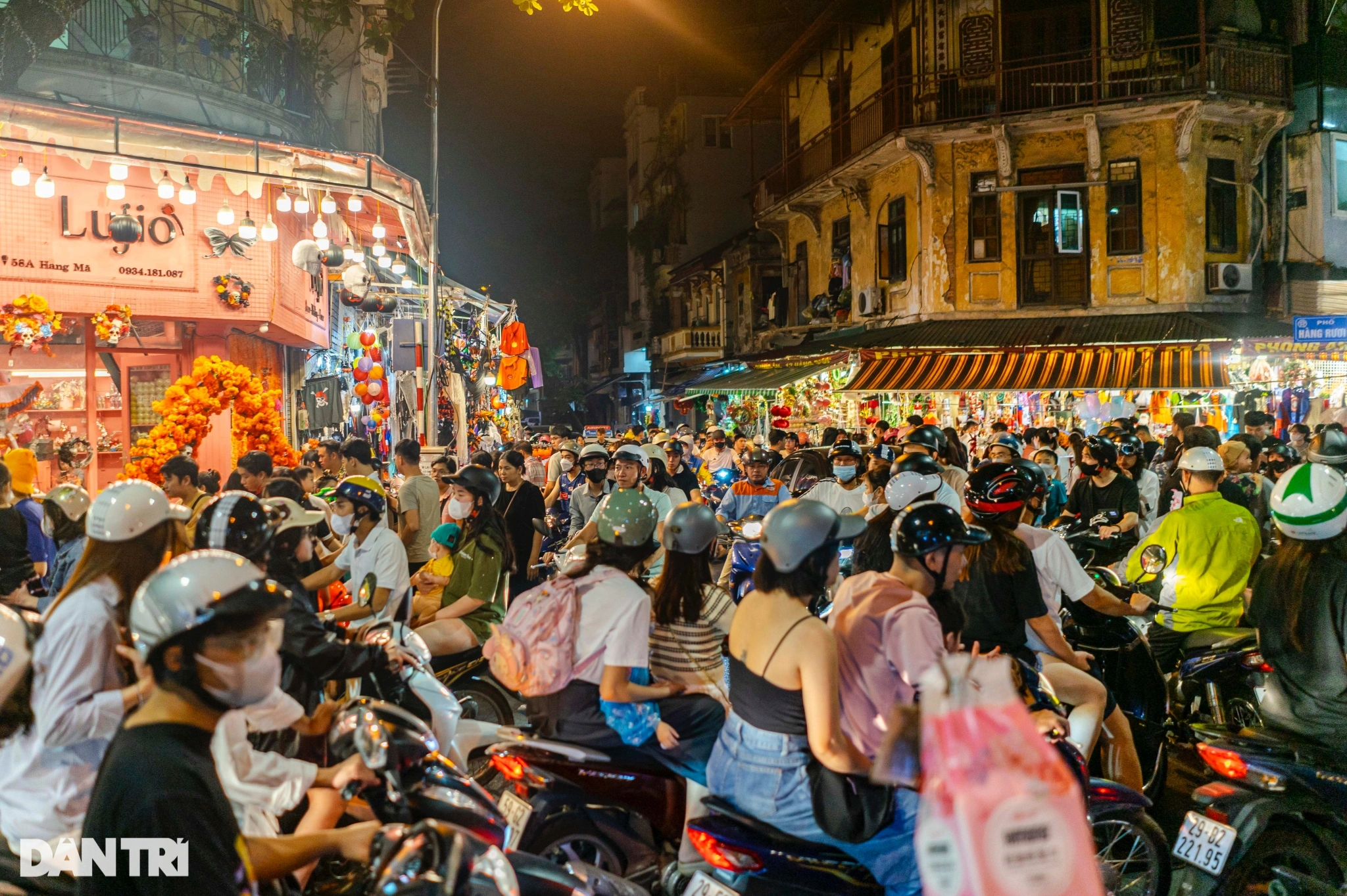Hang Ma Street, Hanoi, during the Halloween season