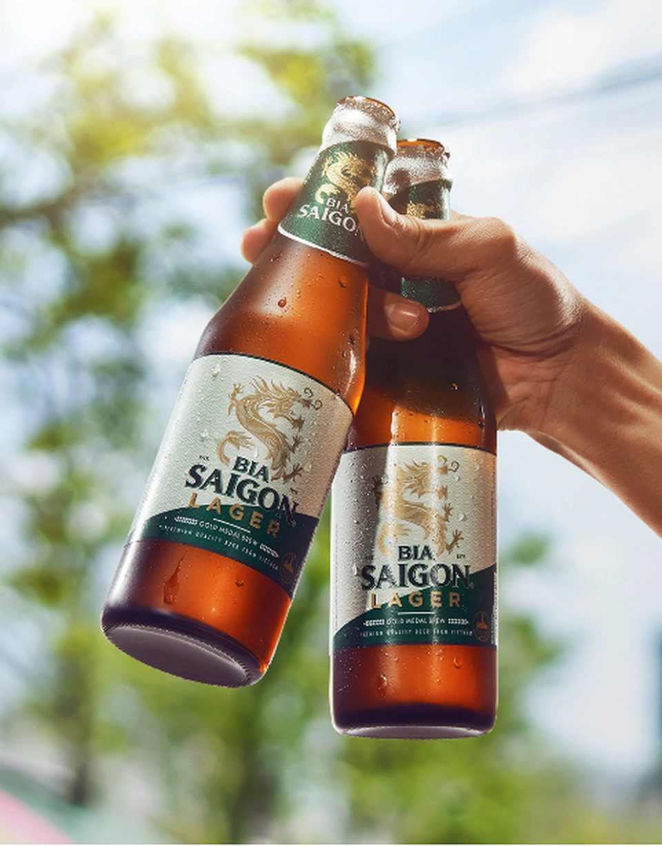 Enjoy Saigon Beer, a signature brew of Southern Vietnam.